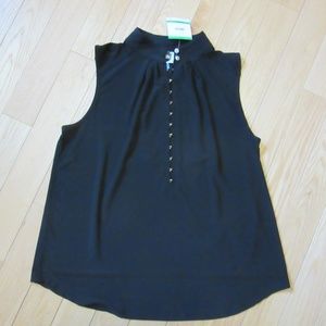 Anne Klein Sleeveless Top/Blouse Size L Black